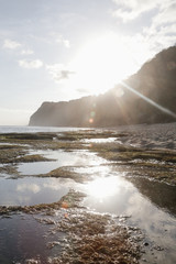 Beautiful remote beach, low tide