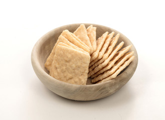 Simple square crackers isolated
