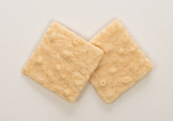 Simple square crackers isolated