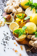 Japanese chinese tea teapot lemon ginger mint