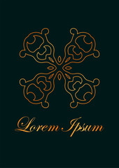 Retro ornamental logo. Flourished ornate emblem. Luxury elegant ornament. Vintage element. Template for design. Vector illustration