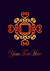 Vintage ornamental emblem. Luxury elegant ornament. Flourished logo. Element for brochures. Template for design. Vector illustration