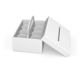 Realistic Detailed cookies box with handle Refreshment Beverage. 3d illustration