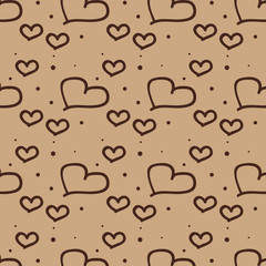 Vector seamless retro pattern with hearts. Can be used for wallpaper, pattern fills, web page background,surface textures