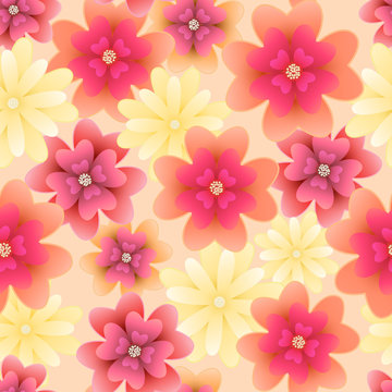 Floral seamless pattern with flowers. Design for print, wallpape