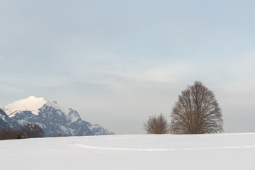 montagne d'inverno con neve