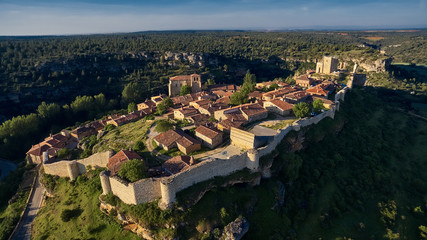 Sunset at Calatañazor medieval village in Soria province, Spain