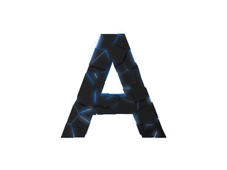 Black letter A cracked