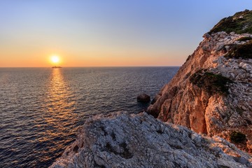 sunset in Cape Doukato. Lefkada island