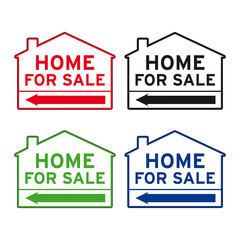 Home for sale road sign set