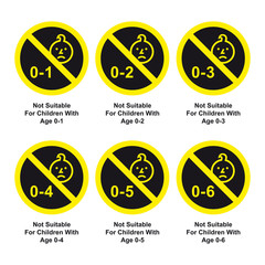 Not suitable for children with age sign set