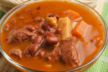 Beans soup close-up