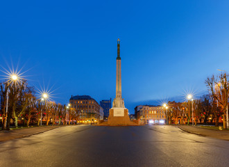 Fototapeta na wymiar Riga. Monument to Independence Square.