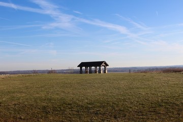 The picnic shelter at the parks overlook.