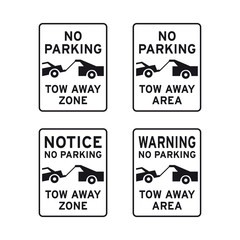 No parking tow zone sign set