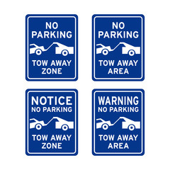 No parking tow zone sign set