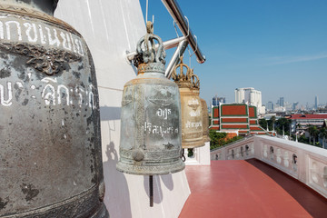 Bells at Golden Mountain temple in Bangkok. © fortsite