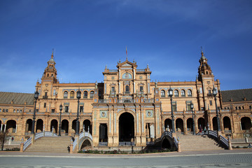 Fototapeta premium Plaza de Espana, Platz und Gebäudekomplex Weltausstellung 1929