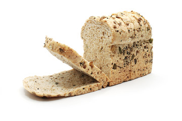 19 Grains Wheat Loaf isolated on white background