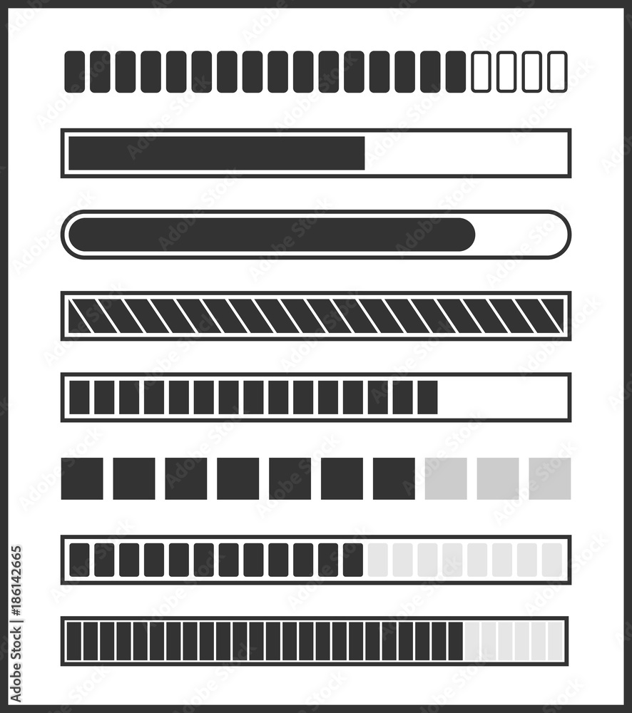 Poster loading bar for web, preload and progress load bar