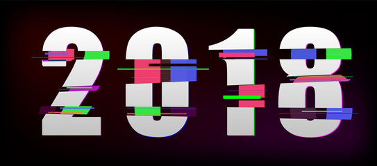 2018 Glitch New Year Banner