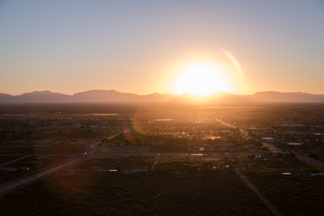 Scenic view of Alamogordo, New Mexico during sunset on a summer evening. 