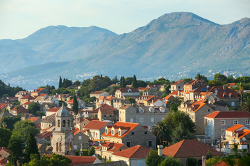 Fototapeta na wymiar Aerial view of houses in Cavtat