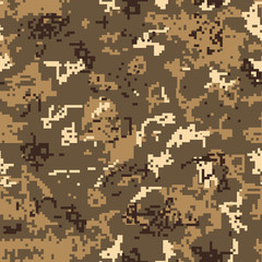 Seamless desert camouflage of pixel pattern