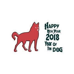 Happy Chinese New Year, Dog character logo mascot, Year of the dog. Lunar Year 2018