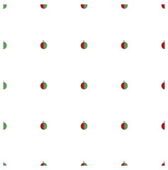 Seamless background flat design red and green watermelon on white stock vector illustration