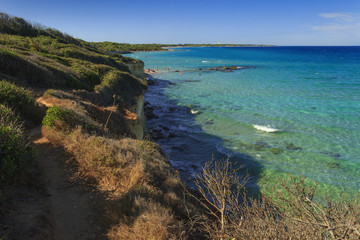 Protected oasis of the lakes Alimini: Turkish Bay (or Baia dei Turchi). Just a few kilometers north...