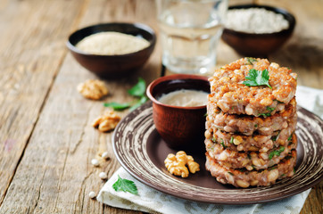 Quinoa walnuts White Beans Parsley Burgers