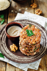 Quinoa walnuts White Beans Parsley Burgers