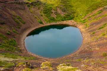 View on Kerið, a volcanic crater lake in Iceland. © Kristian