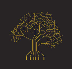 Printed circuit like gold tree