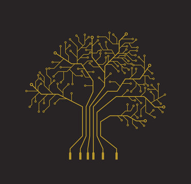 Printed circuit like gold tree