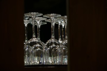 Clean glass sups in pub. Slovakia