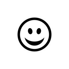 Happy flat smiley with a smile vector icon