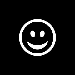 Happy flat smiley with a smile vector icon