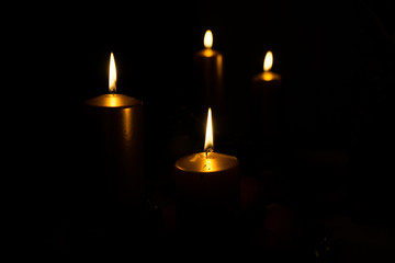 Candles burning in the dark. Slovakia