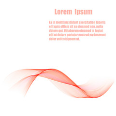 Abstract smooth color wave vector. Curve flow red motion illustration.