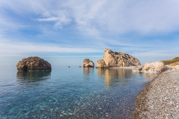 Aphrodite Beach on a sunny day. Cyprus.