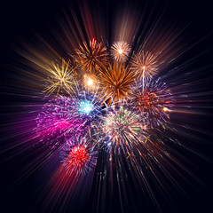 Naklejka premium Wunderschönes Feuerwerk