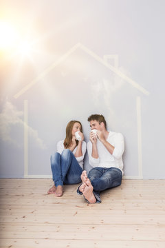 P&auml;rchen beim Hausbau traum Sonne 
