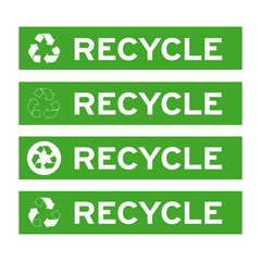 Recycling collection center sign set