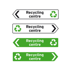Recycling collection center sign set