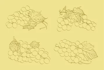 Selbstklebende Fototapeten three clusters of grapes © s_shimko