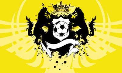 heraldic soccer wolf crest coat of arms background in vector format very easy to edit