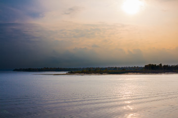 Wildlife of Europe autumn. Dnepr river.