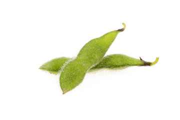 Fresh peas isolated on a white background